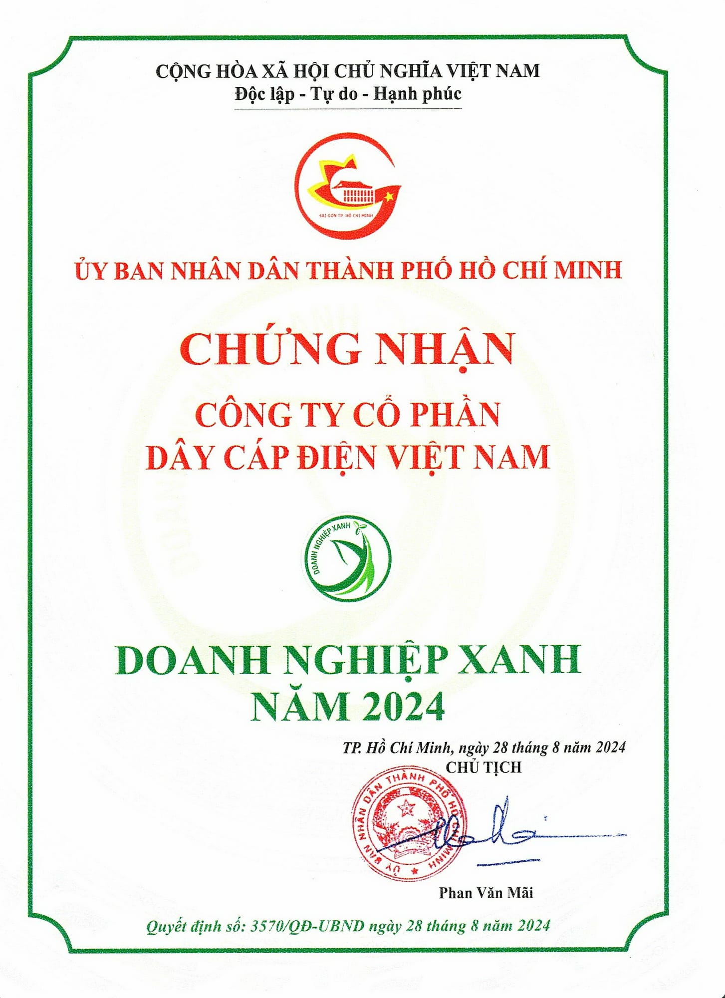 Giấy chứng nhận công ty cổ phẩn HHP Group 1
