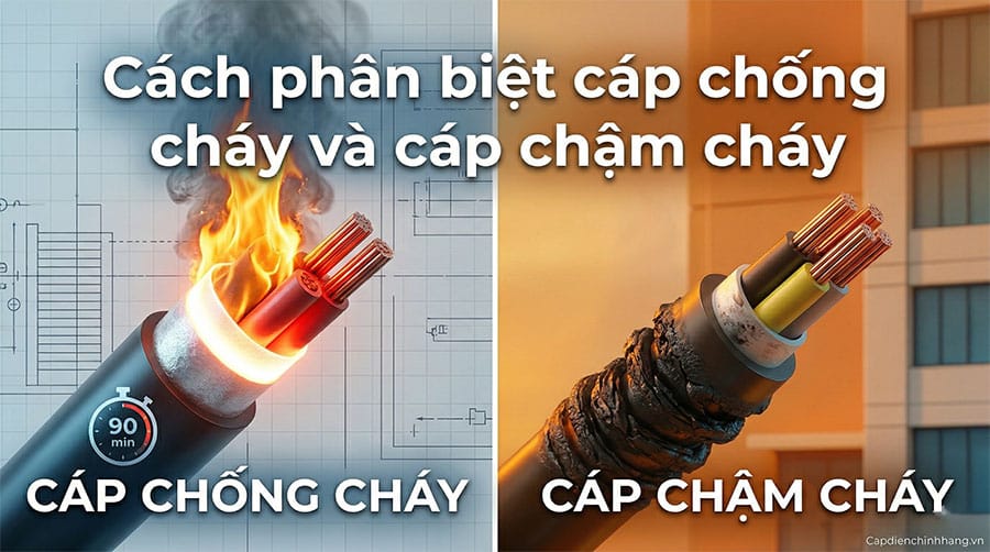 Cáp Chống Cháy và Cáp Chậm Cháy: Phân Biệt & Ứng Dụng 1 Cách phân biệt cáp chống cháy và cáp chậm cháy chi tiết