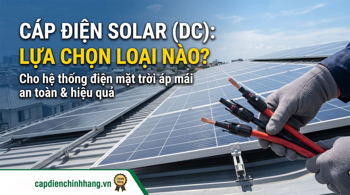 Cáp điện Solar (DC): Chọn loại nào cho điện mặt trời áp mái?