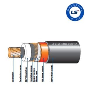 Cáp trung thế LS Vina cách điện XLPE vỏ bọc nhựa PVC/HDPE