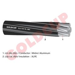 Cáp vặn xoắn Goldcup ruột nhôm ABC 0.6/ 1 kV - AL/XLPE