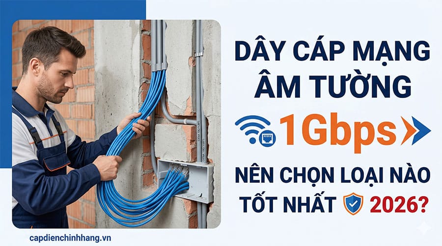 Dây cáp mạng âm tường 1Gbps: Nên chọn loại nào tốt nhất 2026?