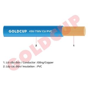 Dây điện Goldcup 1 lõi ruột mềm Cu/PVC