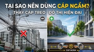 Tại sao nên dùng cáp ngầm thay cáp treo ở đô thị hiện đại?