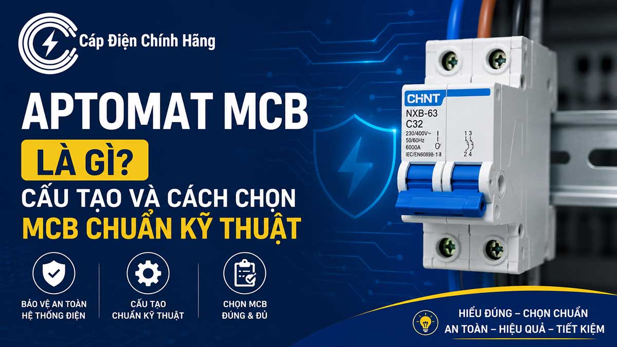 Aptomat MCB là gì? Cấu tạo và cách chọn MCB chuẩn kỹ thuật 1 Aptomat MCB là gì? Cấu tạo và cách chọn MCB chuẩn kỹ thuật