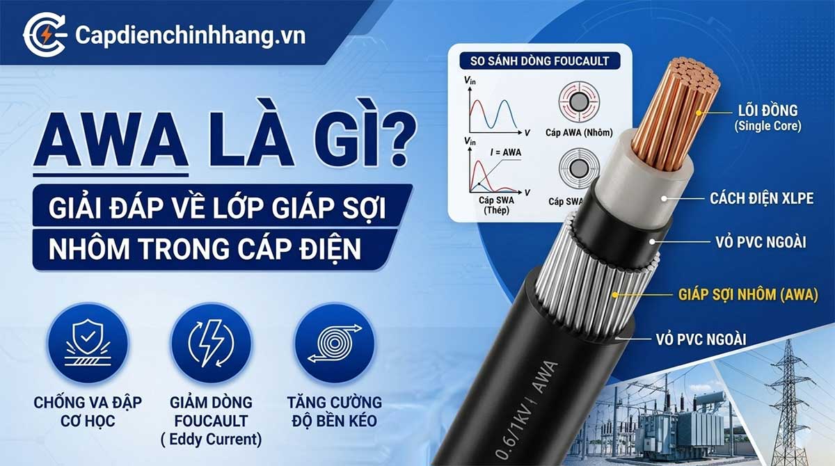 AWA là gì? Giải đáp về lớp giáp sợi nhôm trong cáp điện