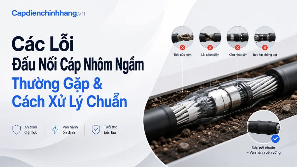 Các Lỗi Đấu Nối Cáp Nhôm Ngầm Thường Gặp & Cách Xử Lý Chuẩn