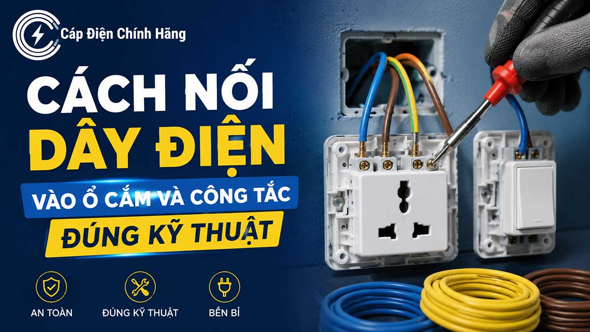 Cách nối dây điện vào ổ cắm và công tắc đúng kỹ thuật, cực chắc