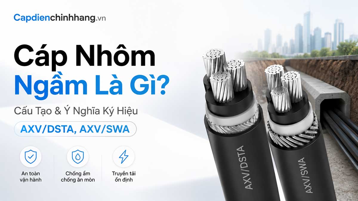 Cáp Nhôm Ngầm Là Gì? Cấu Tạo & Ý Nghĩa Ký Hiệu AXV/DSTA, AXV/SWA