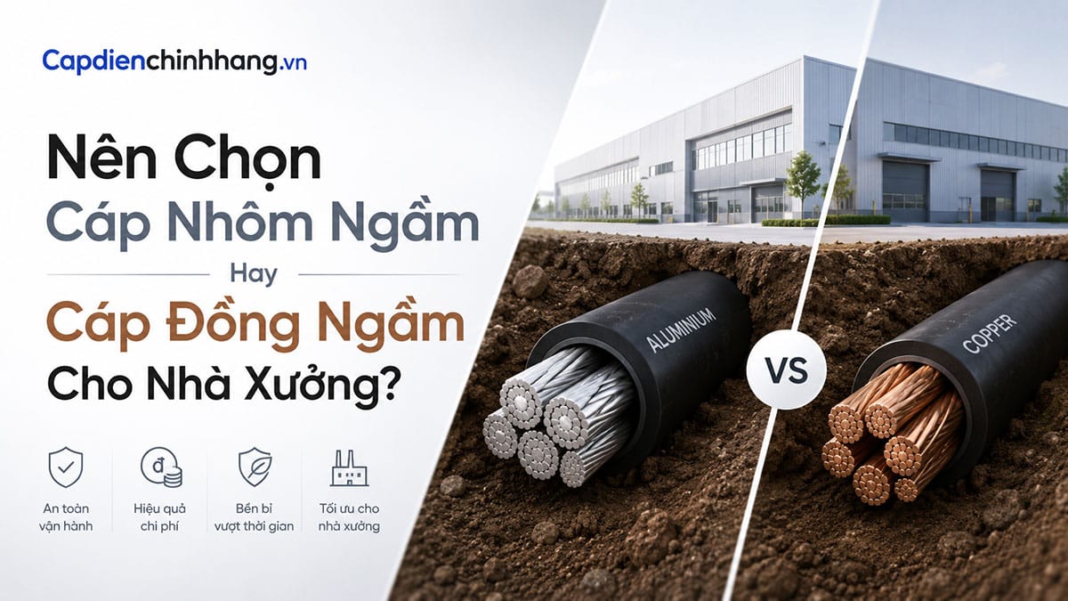 Nên Chọn Cáp Nhôm Ngầm Hay Cáp Đồng Ngầm Cho Nhà Xưởng?