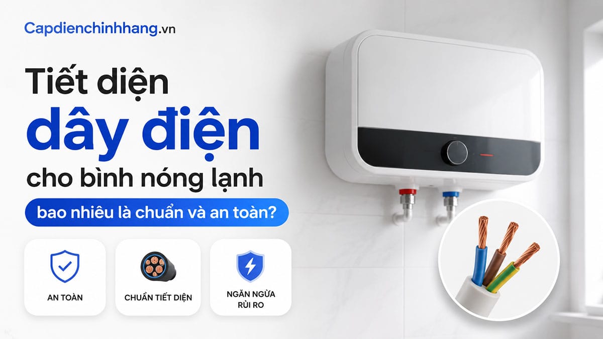 Tiết diện dây điện cho bình nóng lạnh bao nhiêu là chuẩn và an toàn?