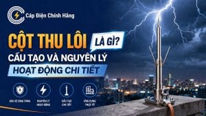 Cột thu lôi là gì? Cấu tạo và nguyên lý hoạt động chi tiết