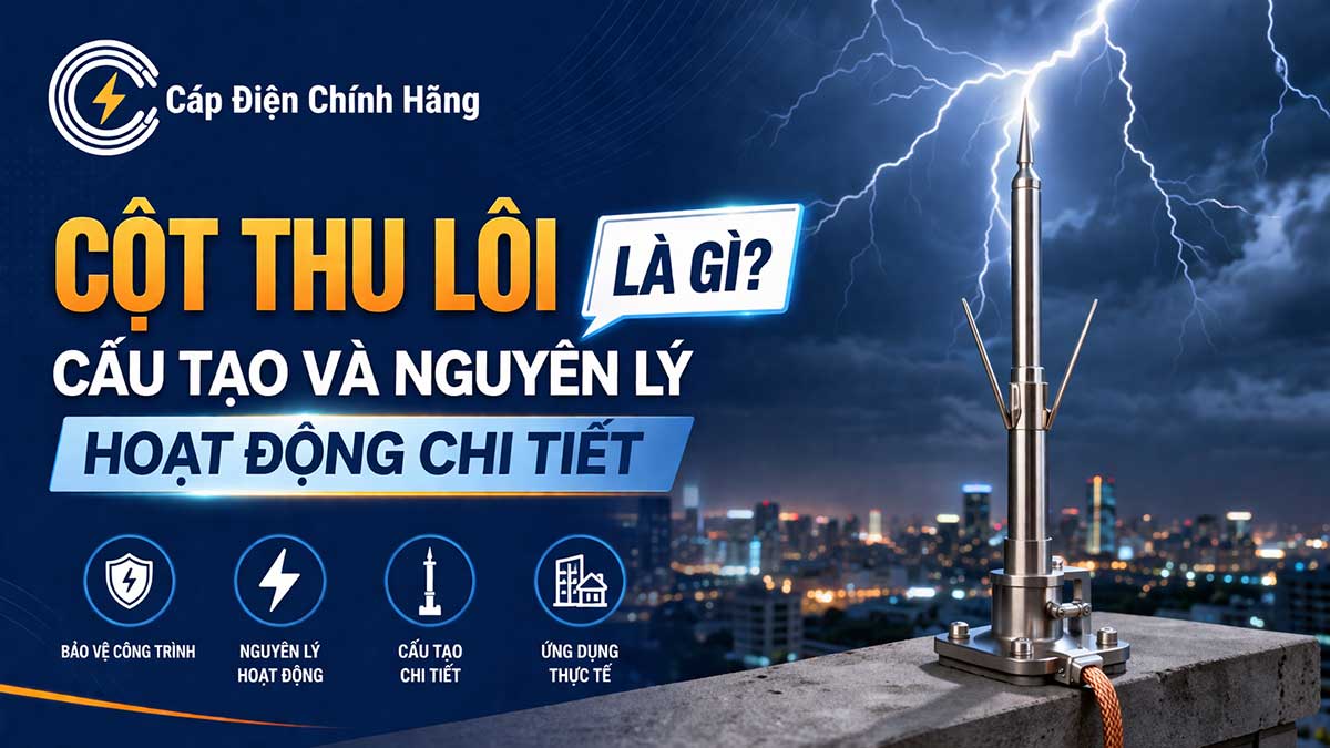 Cột thu lôi là gì? Cấu tạo và nguyên lý hoạt động chi tiết