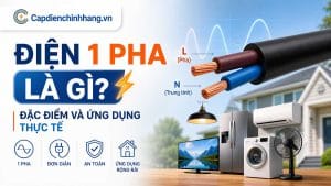 Điện 1 pha là gì? Đặc điểm và ứng dụng thực tế | Capdienchinhhang