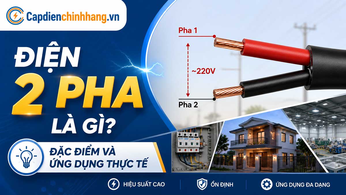 Điện 2 pha là gì? Đặc điểm và ứng dụng thực tế từ chuyên gia