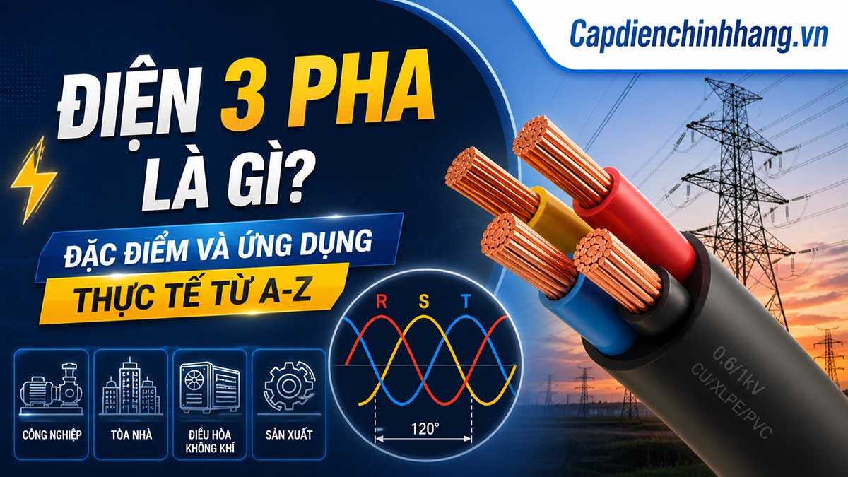 Điện 3 pha là gì? Đặc điểm và ứng dụng thực tế từ A-Z