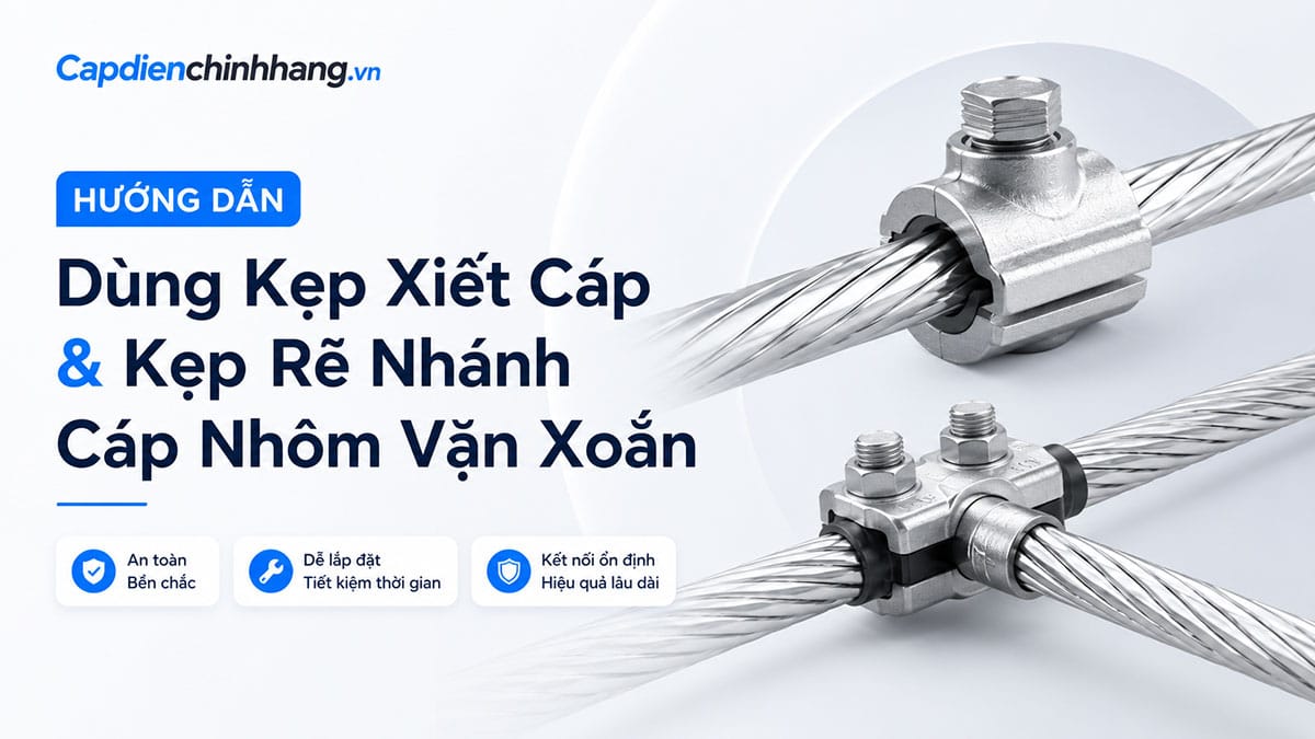 Hướng Dẫn Dùng Kẹp Xiết Cáp & Kẹp Rẽ Nhánh Cáp Nhôm Vặn Xoắn