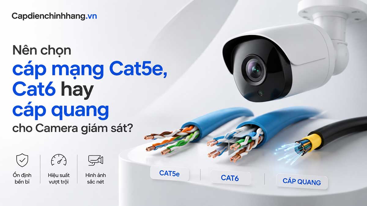 Nên chọn cáp mạng Cat5e, Cat6 hay cáp quang cho Camera giám sát? 1 Nên chọn cáp mạng Cat5e, Cat6 hay cáp quang cho Camera giám sát?