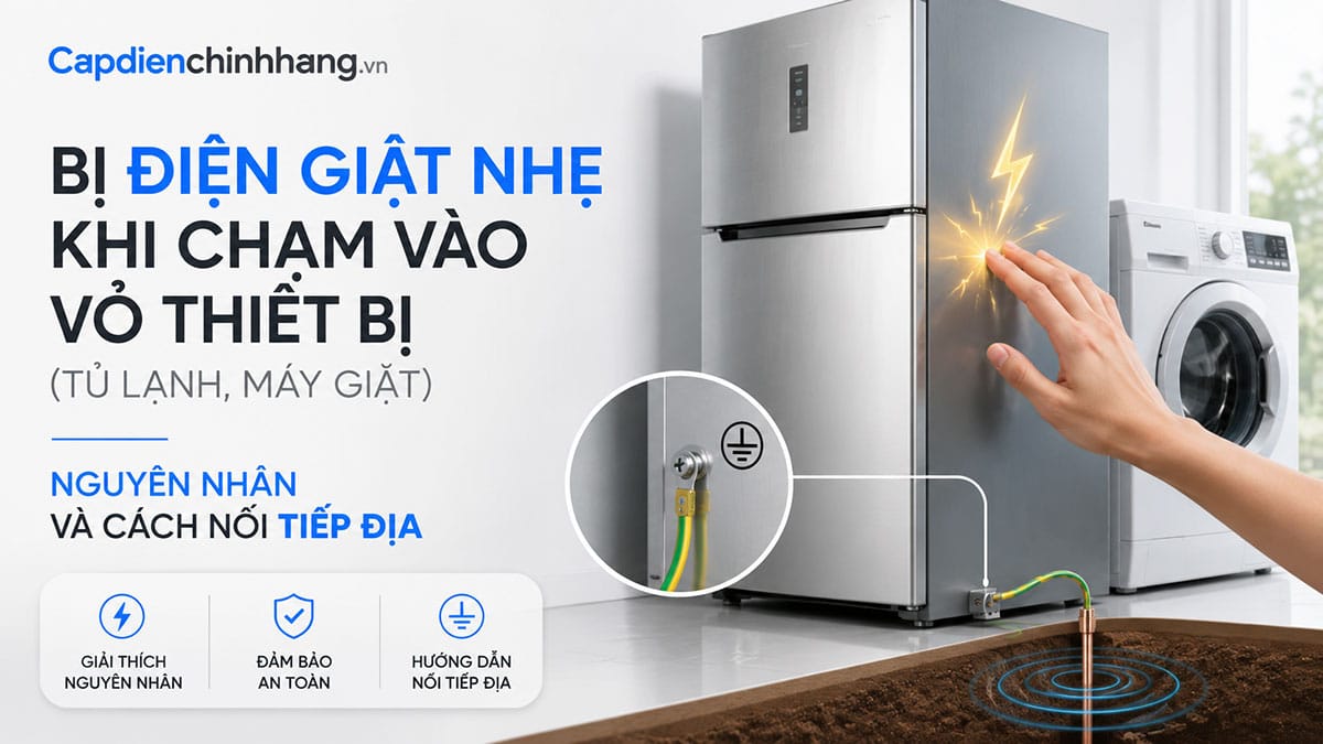 Bị Điện Giật Nhẹ Khi Chạm Vỏ Thiết Bị: Nguyên Nhân & Cách Nối Tiếp Địa