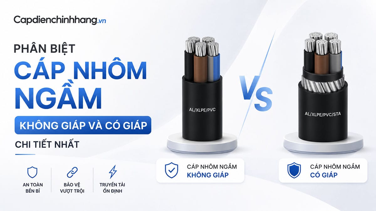 Phân Biệt Cáp Nhôm Ngầm Không Giáp Và Có Giáp Chi Tiết Nhất