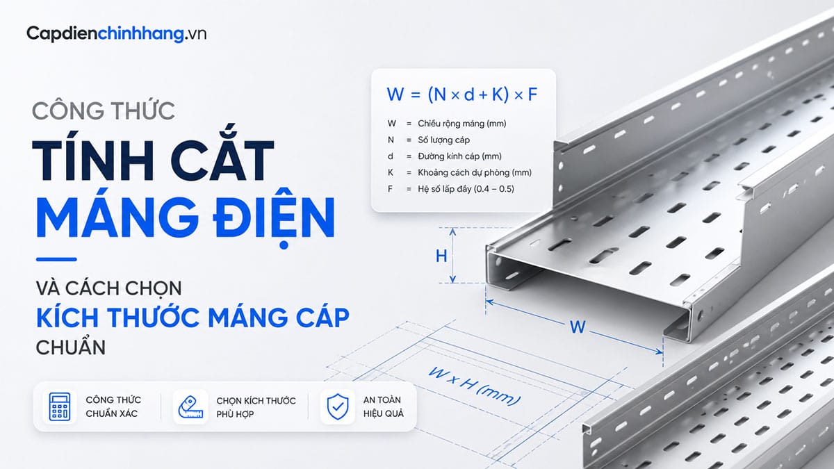 Công Thức Tính Cắt Máng Cáp Điện & Chọn Kích Thước Chuẩn