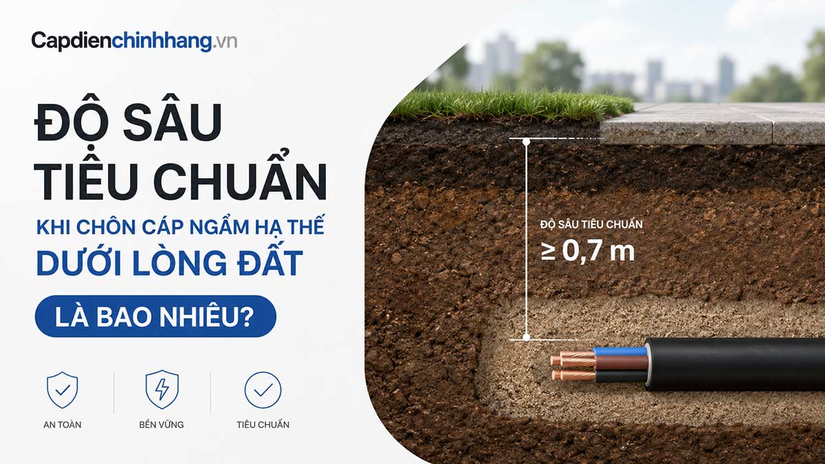 Độ Sâu Tiêu Chuẩn Chôn Cáp Ngầm Hạ Thế Dưới Lòng Đất