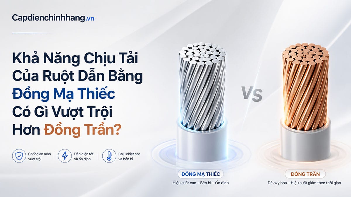 Ruột dẫn đồng mạ thiếc: Khả năng chịu tải vượt trội thế nào?