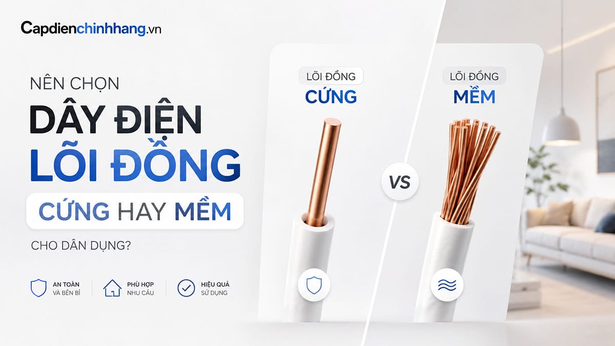 Nên chọn dây điện lõi đồng cứng hay mềm cho dân dụng?