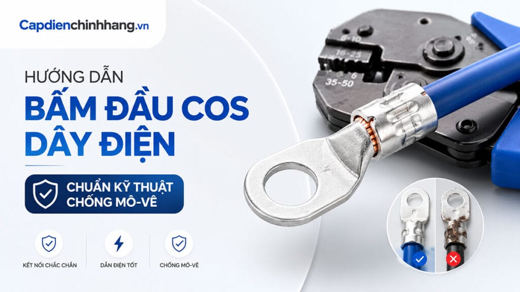 Hướng Dẫn Bấm Đầu Cos Dây Điện Chuẩn Kỹ Thuật Chống Mô-vê