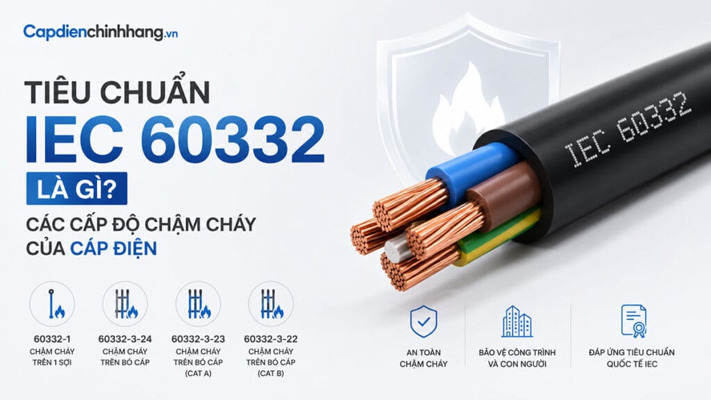 Tiêu Chuẩn IEC 60332 Là Gì? Các Cấp Độ Chậm Cháy Của Cáp Điện